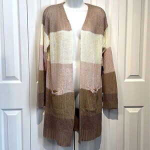 Inc International Concepts Colour Block Loose Knit Cardigan Size M 
